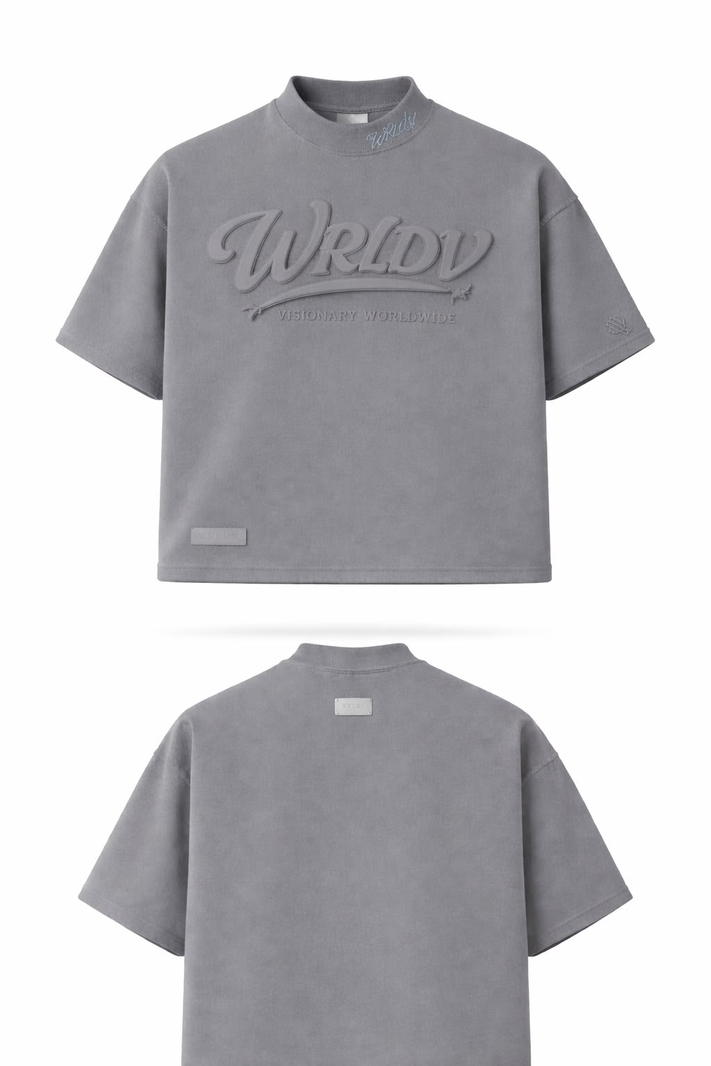 WRLDV Heavyweight Tee — Grey from the BallHead x WRLD Vizion World Vision Collection