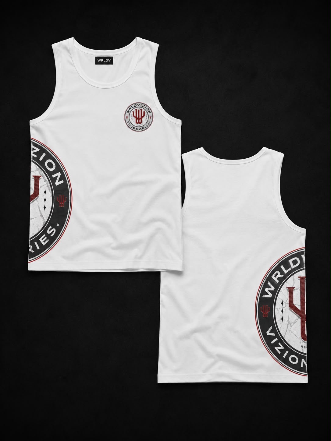 Vizionaries Crest Tank — White from the BallHead x WRLD Vizion World Vision Collection