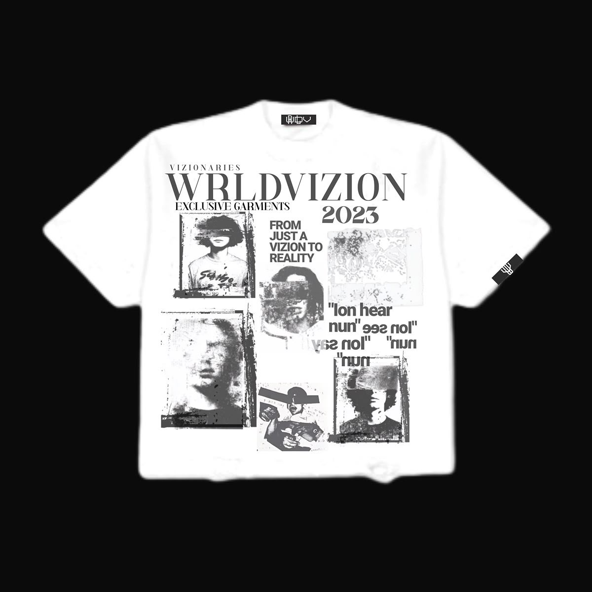 Vizionaries Collage Tee — White from the BallHead x WRLD Vizion World Vision Collection